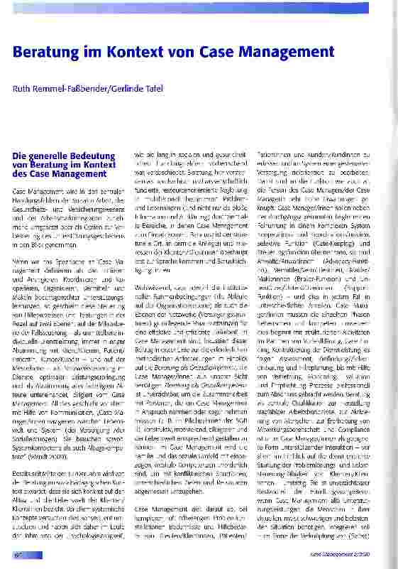 Vorschauseite 1: Beratung im Kontext von Case Management