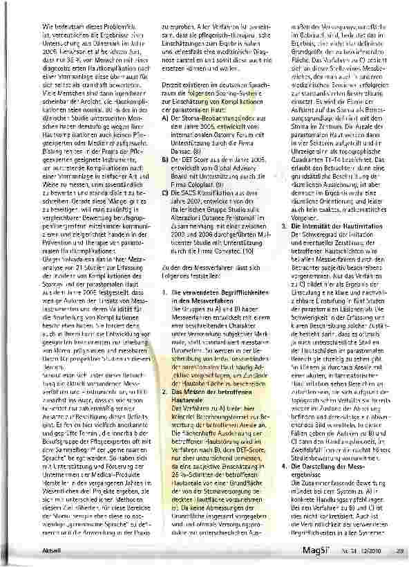 Vorschauseite 2: Methoden zur standardisierten Bewertung von parastomalen Hautkomplikationen