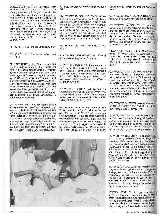 Vorschauseite 3: Die Chirurgische Universitäts-Klinik Erlangen Die Arbeit : anstrengend, aber interessant