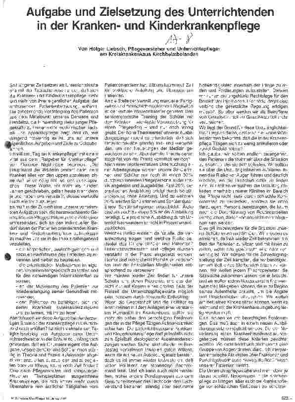 Vorschauseite 1: Aufgaben und Zielsetzung des Unterrichtenden in der Krankenund Kinderkrankenpflege