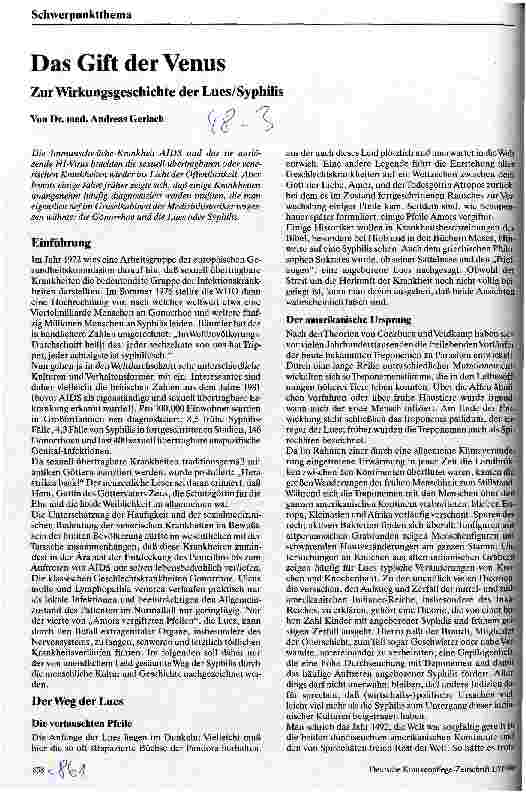 Vorschauseite 1: Das Gift der Venus - Zur Wirkungsgeschichte der Lues/Syphilis