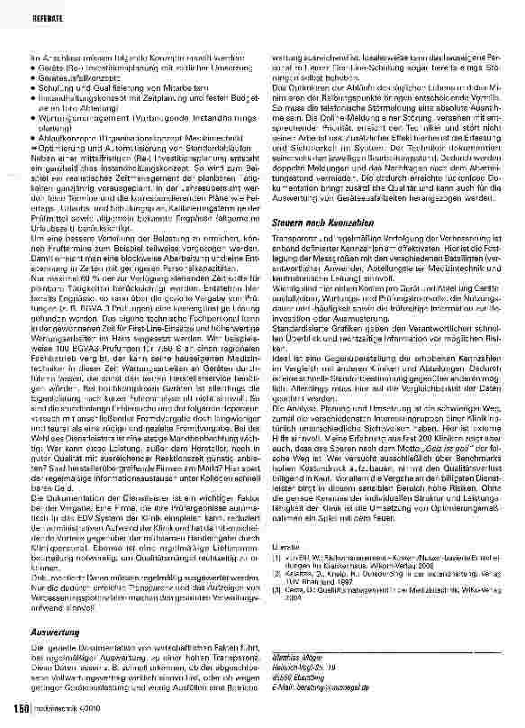 Vorschauseite 2: Wege zur Optimierung in der Medizintechnikbewirtschaftung