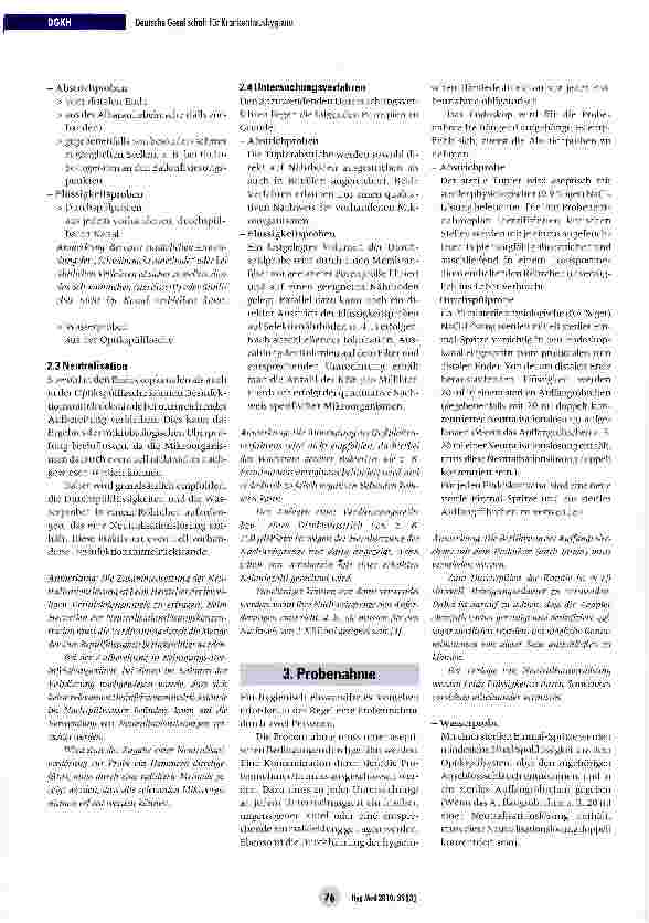 Vorschauseite 2: Hygienisch-mikrobiologische Überprüfung von flexiblen Endoskopen nach ihrer Aufbereitung
