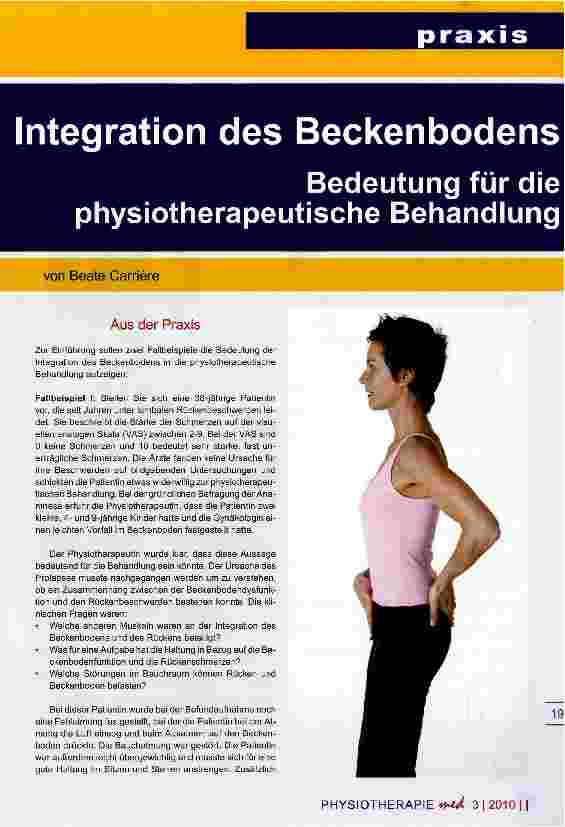 Vorschauseite 1: Integration des Beckenbodens Bedeutung für die physiotherapeutische Behandlung