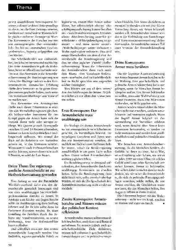 Vorschauseite 4: Armut muss berührenVergangenheit, Gegenwart und Zukunft der Armutsberichterstattung aus der Sicht eines Wohlfahrtsverbandes