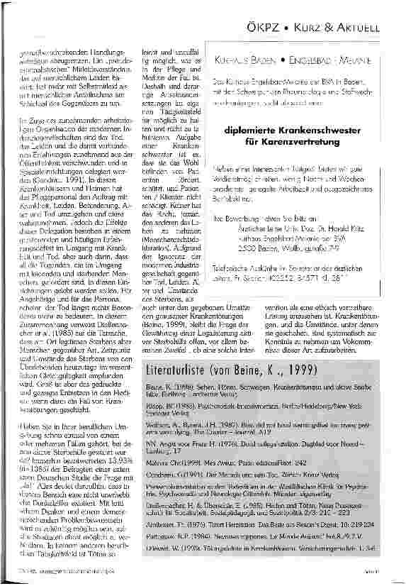 Vorschauseite 2: Krankentötungen in Kliniken und Heimen Studie von K. Beine (1999) vom St. Marienhospital Hamm