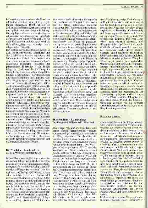 Vorschauseite 4: Krankenpflege im Wandel 1939-1989 Von der Berufung zum Beruf - vom Dienen zur Dienstleistung