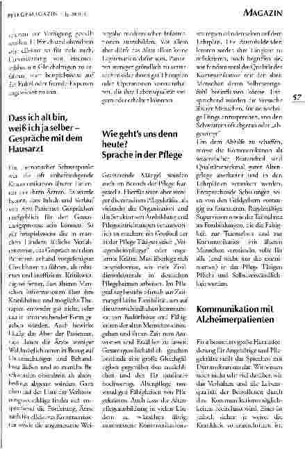 Vorschauseite 3: 4th International Conference on Communication, Health and Ageing Ein Tagungsbericht
