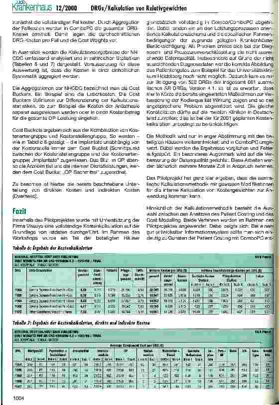 Vorschauseite 5: Kalkulation von DRG-Relativgewichten