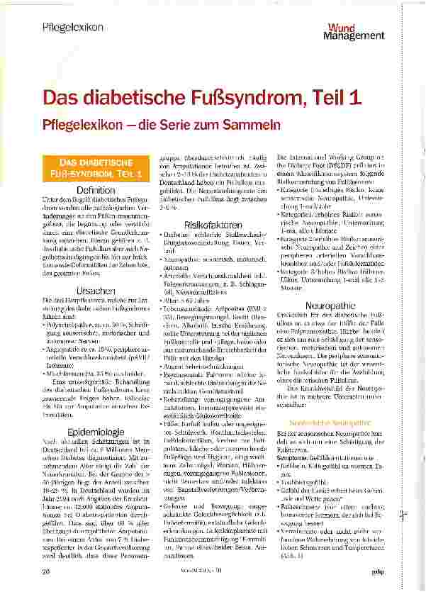 Vorschauseite 1: Das diabetische Fußsyndrom, Teil 1