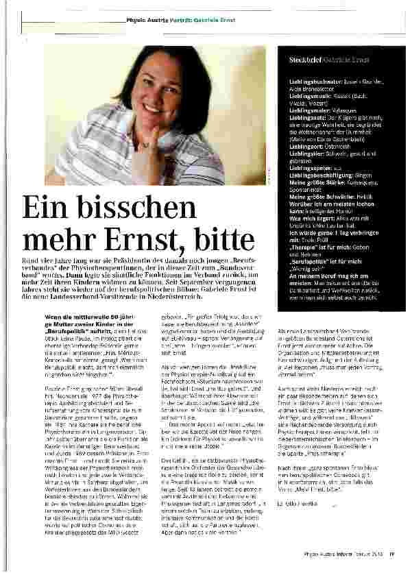 Vorschauseite 1: Ein bisschen mehr Ernst, bitte