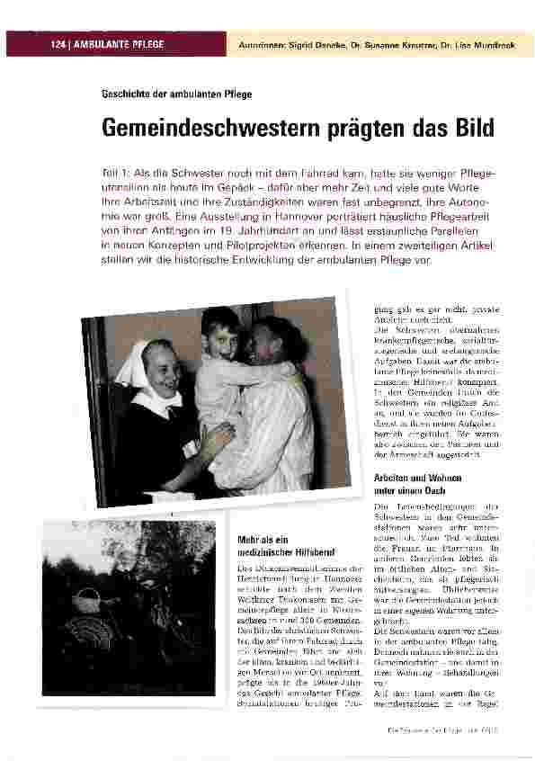 Vorschauseite 1: Gemeindeschwestern prägten das Bild