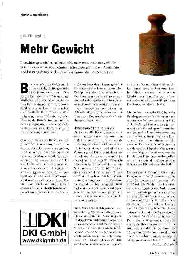 Vorschauseite 1: Mehr Gewicht