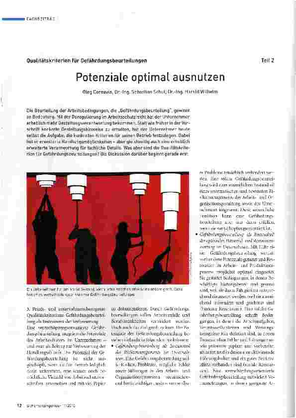 Vorschauseite 1: Potenziale optimal ausnutzen