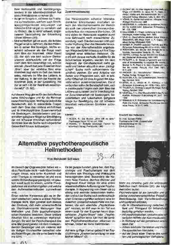 Vorschauseite 1: Alternative psychotherapeutische Heilmethoden