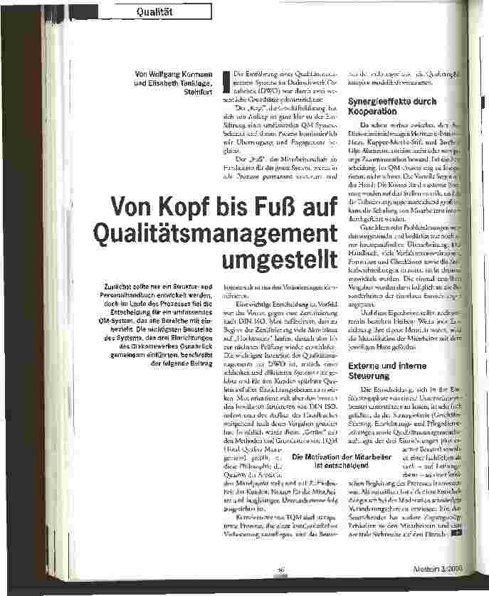 Vorschauseite 1: Von Kopf bis Fuß auf Qualitätsmanagement umgestellt