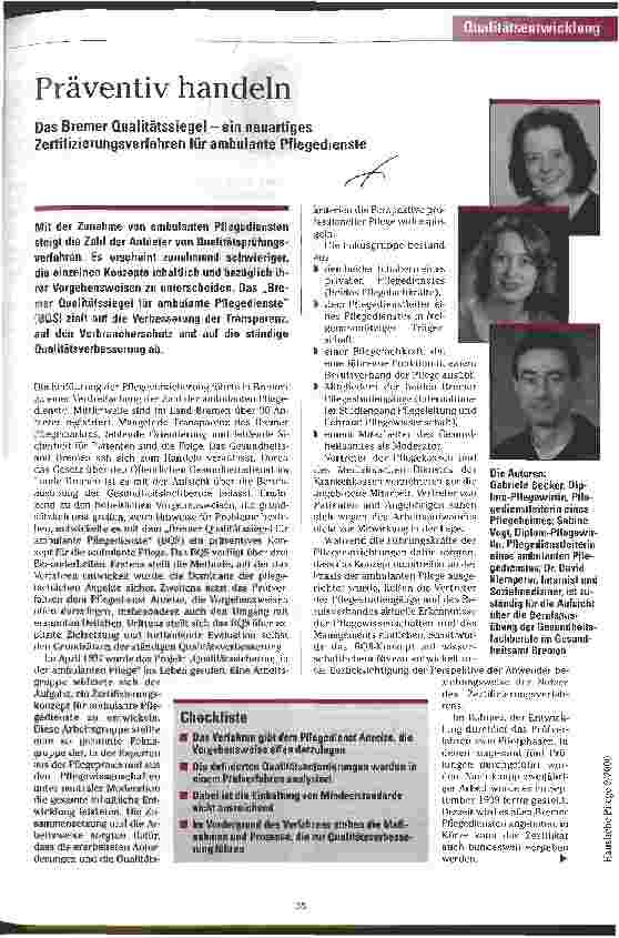 Vorschauseite 1: Präventiv handeln