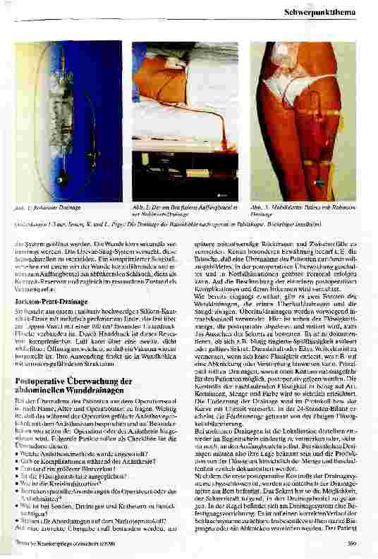 Vorschauseite 3: Abdominaldrainagen in der postoperativen Versorgung