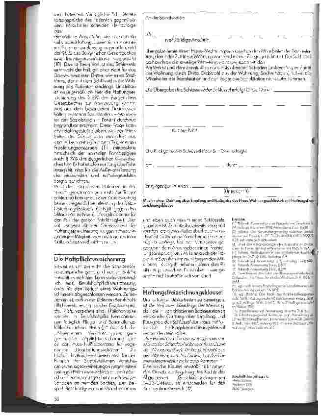 Vorschauseite 2: Die Verwahrung von Wohnungsschlüsseln