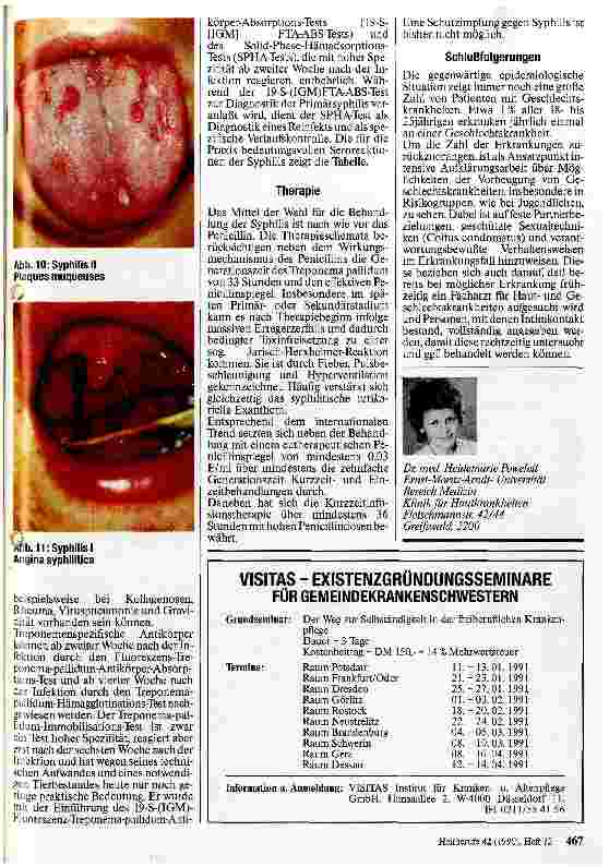 Vorschauseite 3: Aktuelle Aspekte der Diagnostik und Prophylaxe der Frühsyphilis