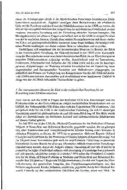 Vorschauseite 3: Eine AG Ethik der DDR als erste zentrale deutsche Ethikkommission Zum Umgang mit ethischen Fragen bei der Forschung am Menschen in der DDR