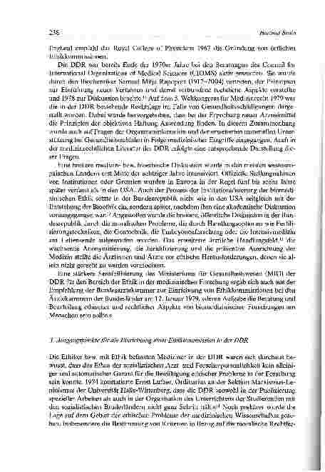 Vorschauseite 4: Eine AG Ethik der DDR als erste zentrale deutsche Ethikkommission Zum Umgang mit ethischen Fragen bei der Forschung am Menschen in der DDR