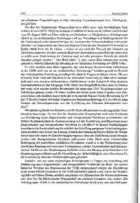 Vorschauseite 6: Eine AG Ethik der DDR als erste zentrale deutsche Ethikkommission Zum Umgang mit ethischen Fragen bei der Forschung am Menschen in der DDR