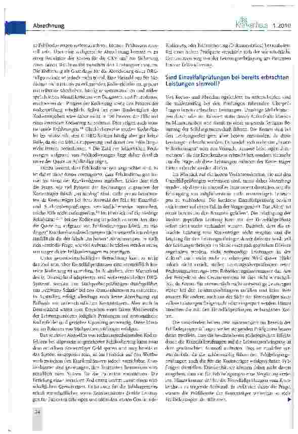 Vorschauseite 6: Abrechnungsbetrug der Krankenhäuser - Tatsache oder Fiktion?