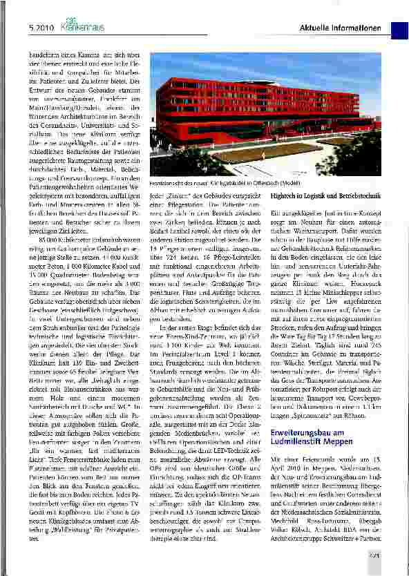 Vorschauseite 2: Krankenhausbau/Sanierung/ Investitionen