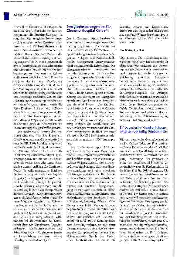 Vorschauseite 5: Krankenhausbau/Sanierung/ Investitionen