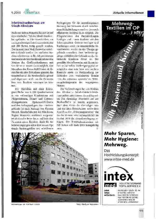 Vorschauseite 6: Krankenhausbau/Sanierung/ Investitionen