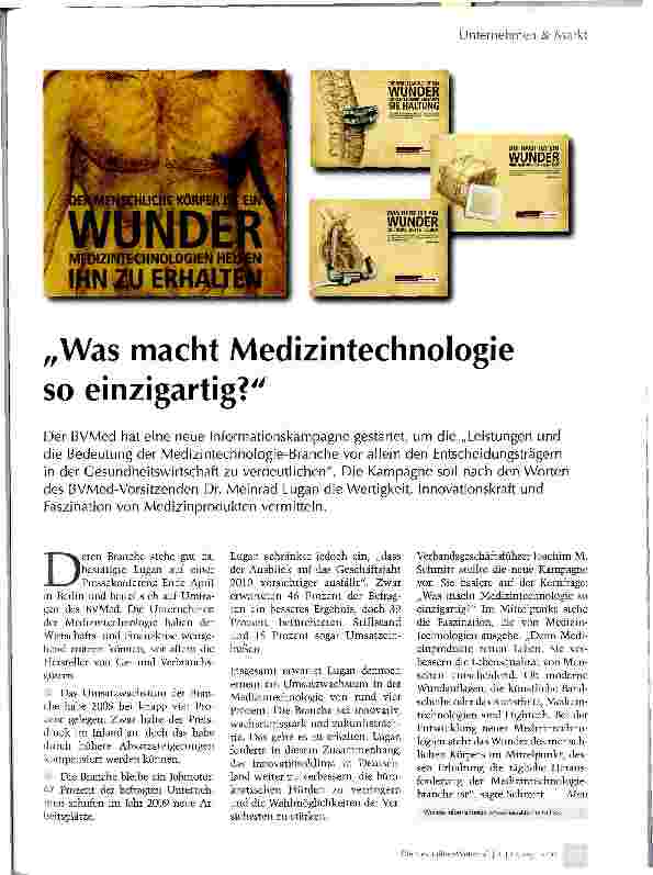 Vorschauseite 1: „Was macht Medizintechnologie so einzigartig?