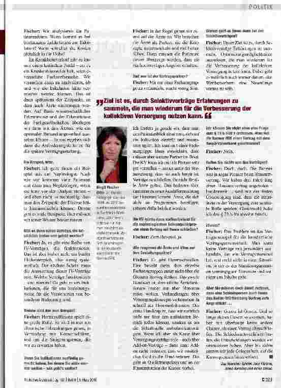 Vorschauseite 2: „Wir wollen Versorgung gestalten