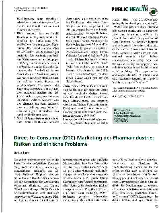 Vorschauseite 2: Public Health (nicht) in den Medien