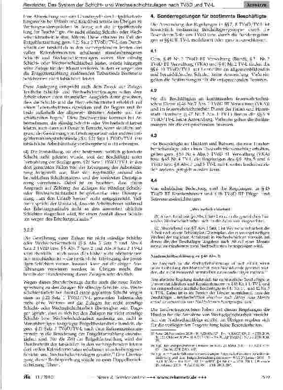 Vorschauseite 5: Das System der Schichtund Wechselschichtzulagen nach TVöD und TV-L