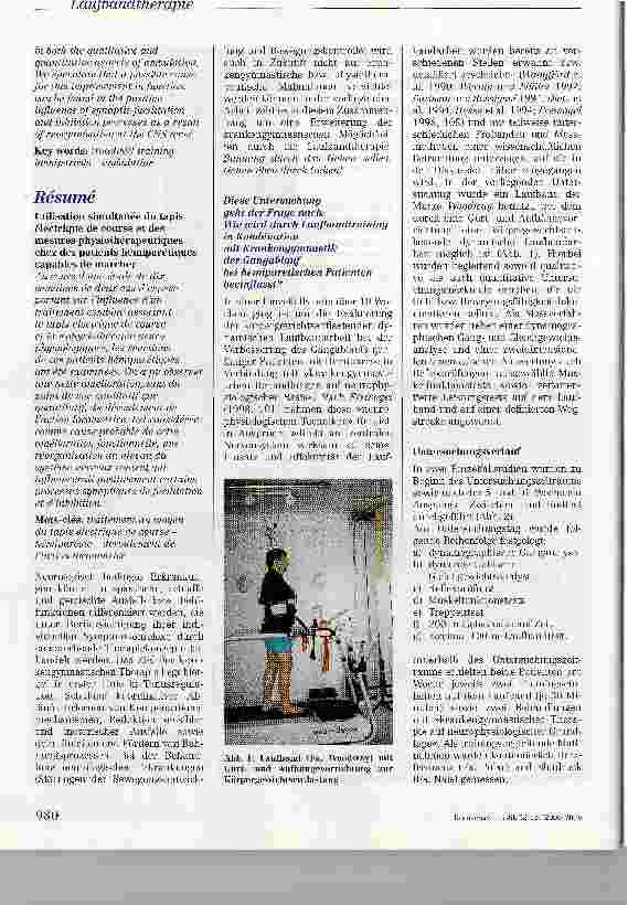 Vorschauseite 2: Kombination von Lauf bandtherapie und Krankengymnastikbei gehfähigen Patienten mit Hemiparese