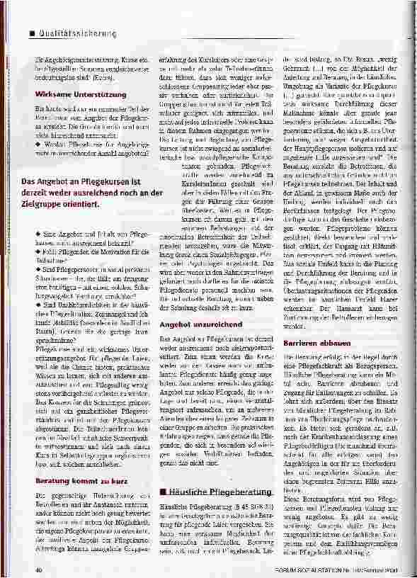 Vorschauseite 3: Konzept für Häusliche Pflegeberatung Experten-Wissen gezielt an Laien weitergeben