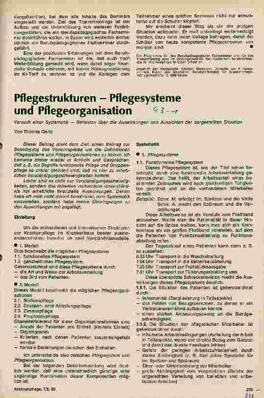 Vorschauseite 4: Gedanken und Anregungen zur praktischen Ausbildung von Schülern in den Pflegeberufen