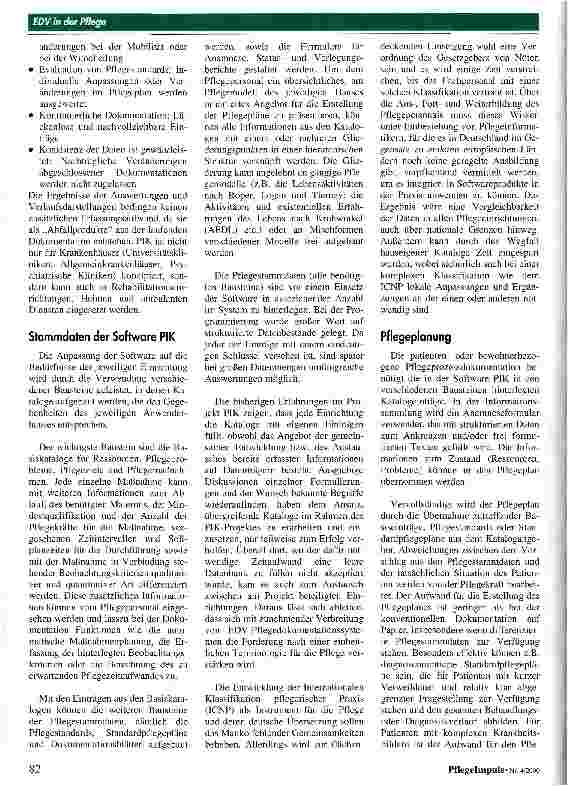 Vorschauseite 2: Pflegeinformationssystem am Beispiel der Länderprojektgruppe PIK Pflegedienst im Krankenhaus