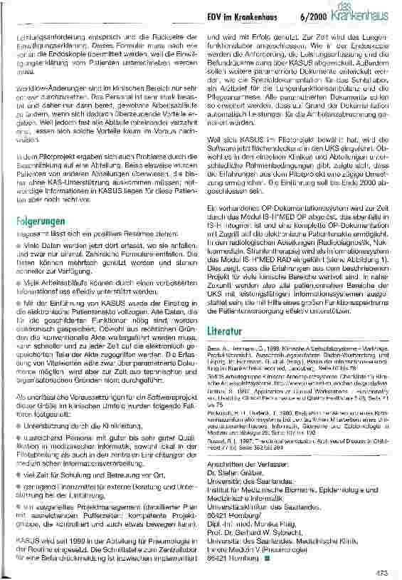 Vorschauseite 5: Das klinische Arbeitsplatzsystem IS-H/IS-H*MED Ein Erfahrungsbericht aus den Universitätskliniken des Saarlandes