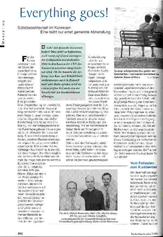 Vorschauseite 1: Everything goes! Schattenwirtschaft im Kurwesen. Eine nicht nur ernst gemeinte Abhandlung