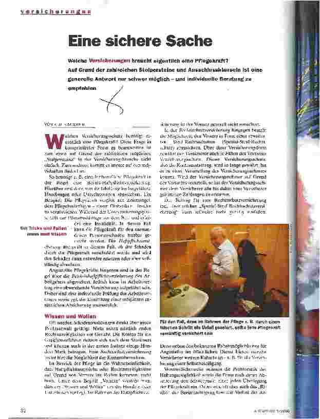Vorschauseite 1: Eine sichere Sache Versicherungen