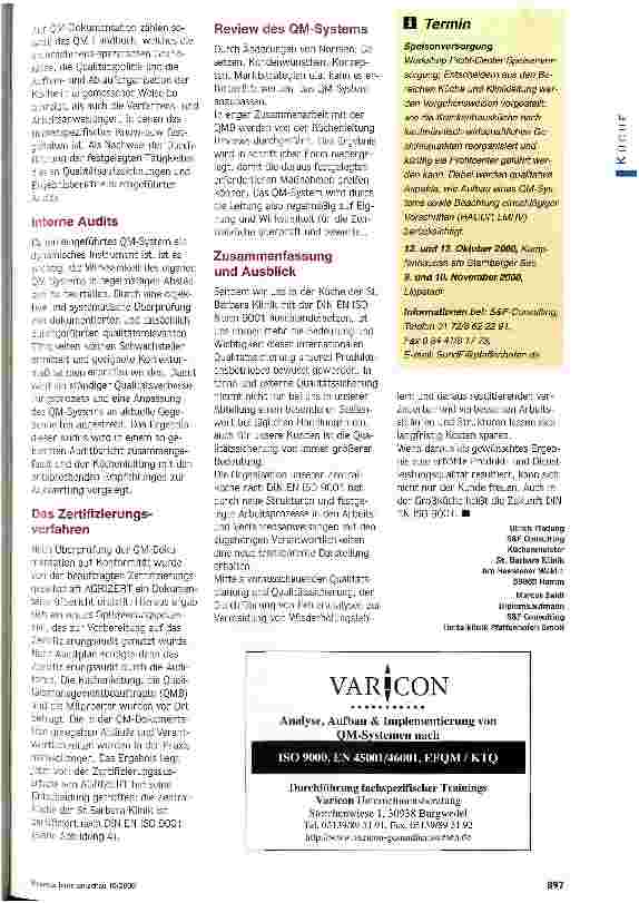 Vorschauseite 6: DIN ISO 9001 in der Krankenhausküche