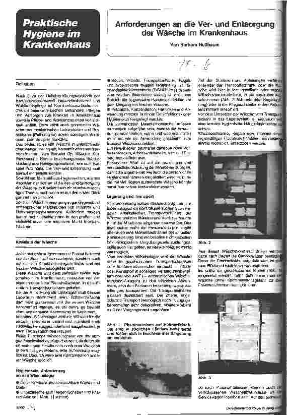 Vorschauseite 1: Anforderungen an die Verund Entsorgung der Wäsche im Krankenhaus