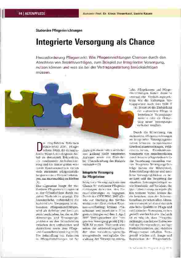 Vorschauseite 1: Integrierte Versorgung als Chance