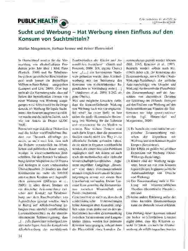 Vorschauseite 1: Sucht und Werbung - Hat Werbung einen Einfluss auf den Konsum von Suchtmitteln?