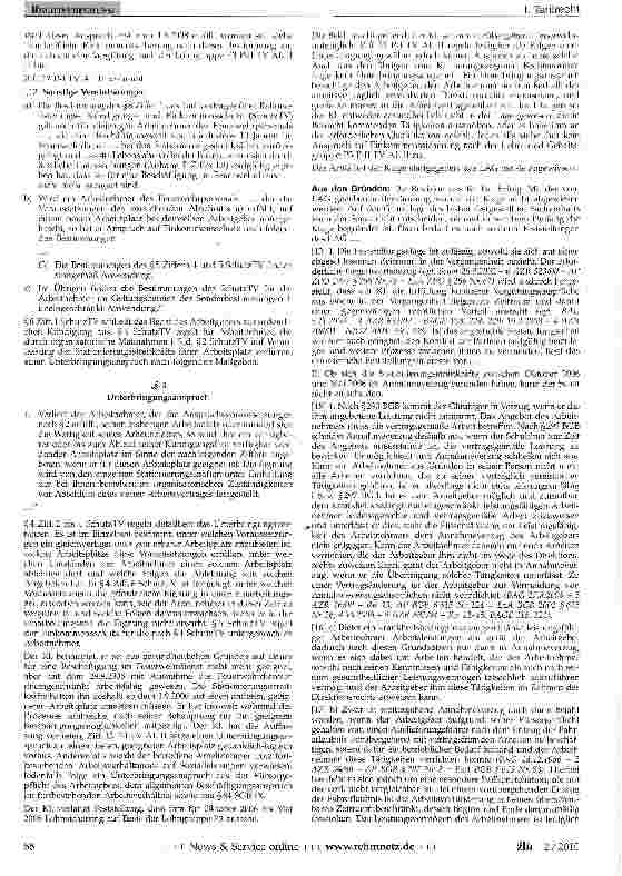 Vorschauseite 2: Beschäftigungsanspruch leistungsgeminderter Arbeitnehmer (TV AL II)