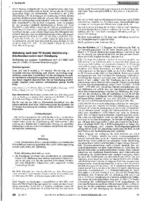 Vorschauseite 5: Beschäftigungsanspruch leistungsgeminderter Arbeitnehmer (TV AL II)