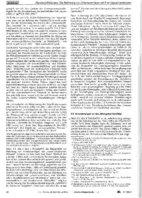 Vorschauseite 2: Die Befristung von Arbeitsverträgen mit Fremdsprachenlektoren nach dem WissZeitVG