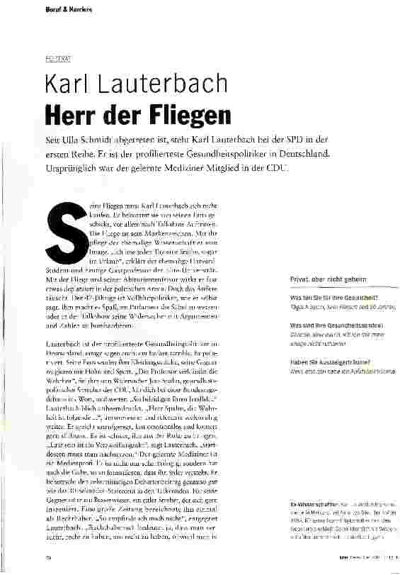 Vorschauseite 1: Karl Lauterbach Herr der Fliegen